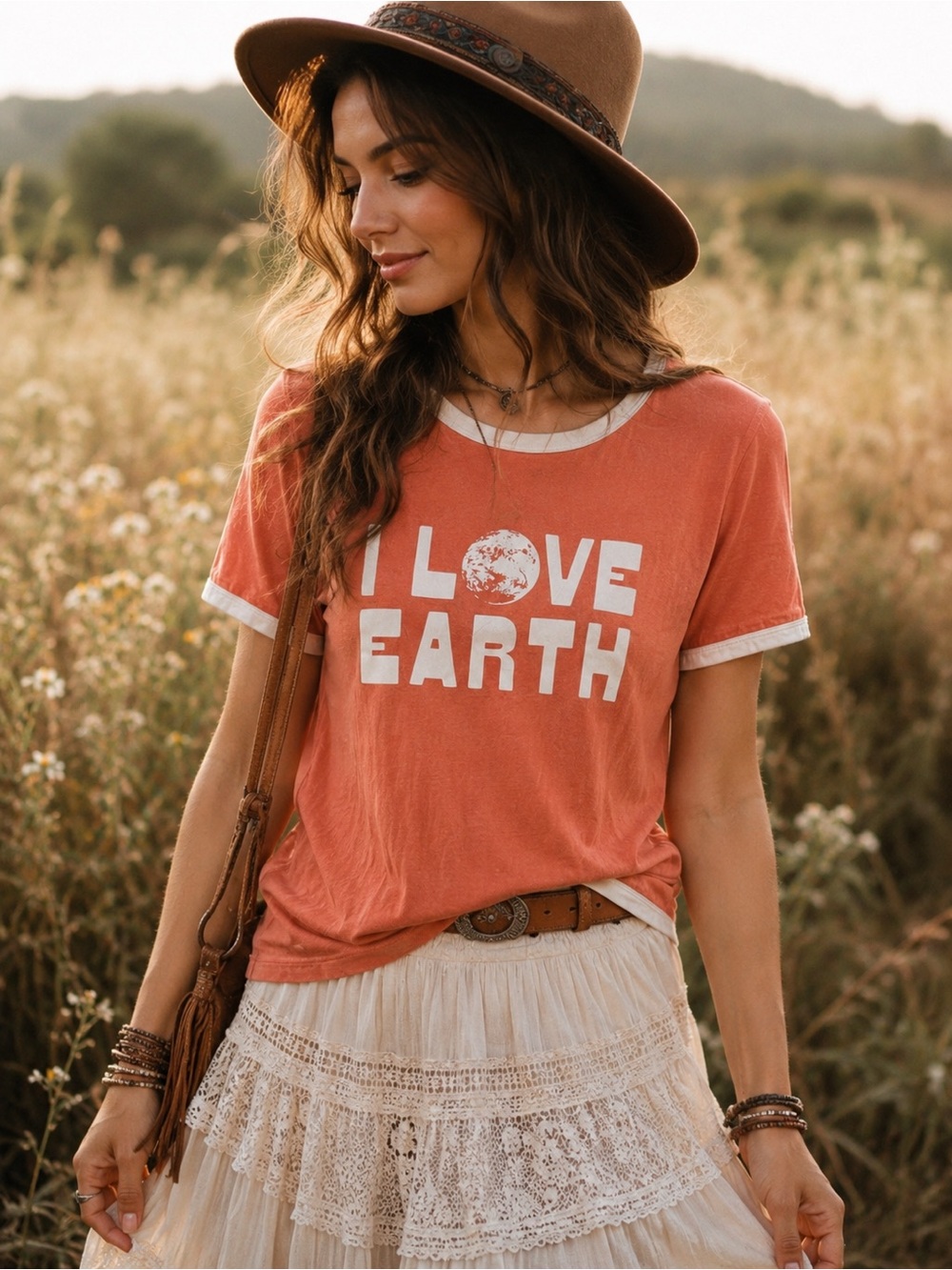 Patagonia Women’s Organic Cotton “I Love Earth” T-Shirt Coral XS